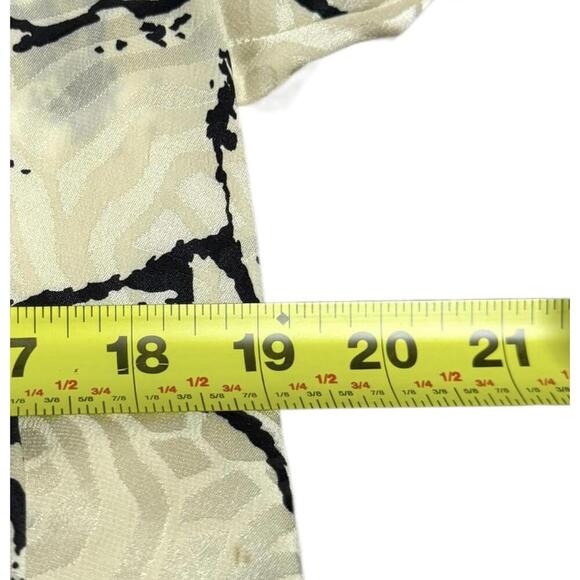 Vintage 90s Silk Statement Jumpsuit Black Cream Glam Look - Picture 6 of 8